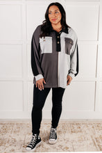 Load image into Gallery viewer, One Eleven North Chip Off the Old Colorblock V-Neck Henley in Grey
