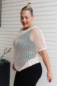 One Eleven North Coastal Dreams Fishnet Top in Cream