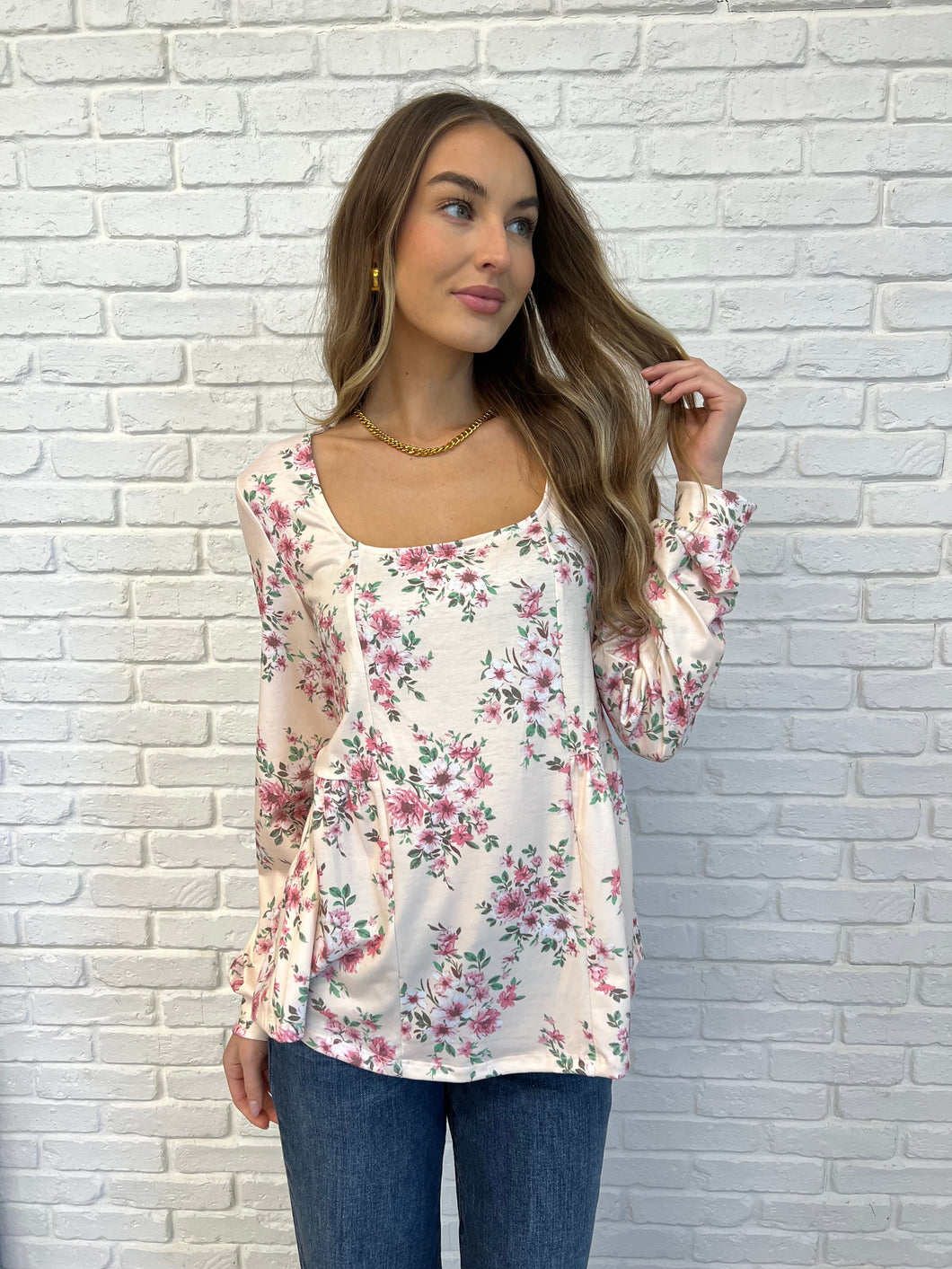 ONE ELEVEN NORTH Cool to Be Kind Floral Blouse