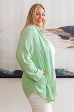 Load image into Gallery viewer, White Birch Corey Button Up Top In Vintage Green