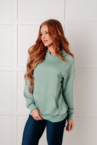 ONE ELEVEN NORTH Crosswalk Textured Hoodie in Green