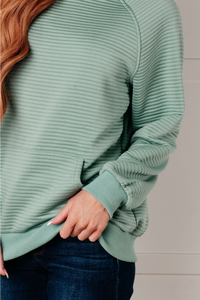 ONE ELEVEN NORTH Crosswalk Textured Hoodie in Green