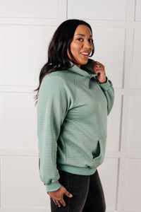 ONE ELEVEN NORTH Crosswalk Textured Hoodie in Green
