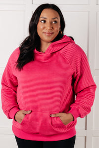 One Eleven North Crosswalk Textured Hoodie in Rose