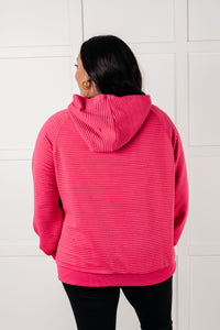 One Eleven North Crosswalk Textured Hoodie in Rose