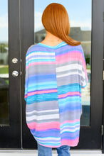 Load image into Gallery viewer, Dear Scarlett Essential Blouse in Teal and Grey Multi Stripe