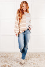 Load image into Gallery viewer, One Eleven North Exceptional Thought Striped Patchwork Sweater