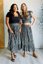 Load image into Gallery viewer, One Eleven North Flutter of Florals V-Neck Crop and Skirt Set