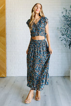 Load image into Gallery viewer, One Eleven North Flutter of Florals V-Neck Crop and Skirt Set