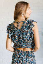 Load image into Gallery viewer, One Eleven North Flutter of Florals V-Neck Crop and Skirt Set