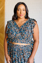 Load image into Gallery viewer, One Eleven North Flutter of Florals V-Neck Crop and Skirt Set