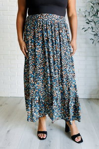 One Eleven North Flutter of Florals V-Neck Crop and Skirt Set