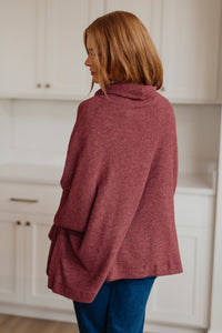 WHITE BIRCH Forgive Me Cowl Neck Poncho