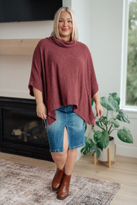 WHITE BIRCH Forgive Me Cowl Neck Poncho