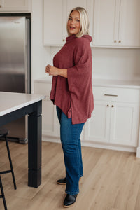WHITE BIRCH Forgive Me Cowl Neck Poncho