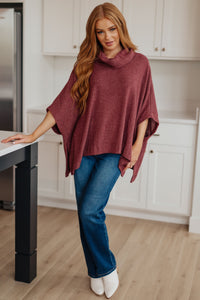 WHITE BIRCH Forgive Me Cowl Neck Poncho