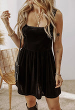 Load image into Gallery viewer, Black Velvet Tennis dress