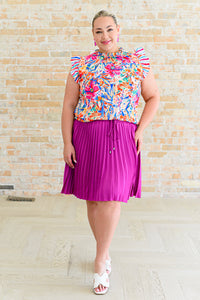 Jodifl Just a Flirt Pleated Skirt in Magenta