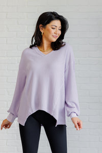 ONE ELEVEN NORTH Good Things Are Coming V-Neck Top in Lavender