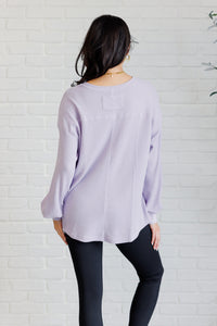 ONE ELEVEN NORTH Good Things Are Coming V-Neck Top in Lavender