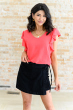 Load image into Gallery viewer, ONE ELEVEN NORTH Got Me Cornered V Neck Ruffle Sleeve Top