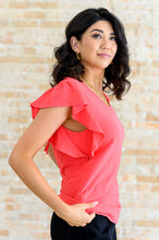 Load image into Gallery viewer, ONE ELEVEN NORTH Got Me Cornered V Neck Ruffle Sleeve Top