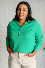 Load image into Gallery viewer, One Eleven North Greensleeves Waffle Knit Henley