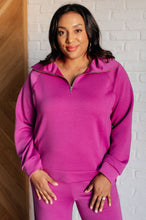 Load image into Gallery viewer, Dear Scarlett Hamptons Travel Half Zip Pullover in Magenta