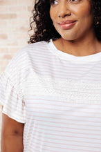 Load image into Gallery viewer, ONE ELEVEN NORTH Hand to Hold Lace Detail Striped Top