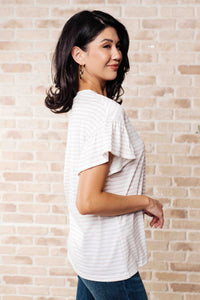 ONE ELEVEN NORTH Hand to Hold Lace Detail Striped Top