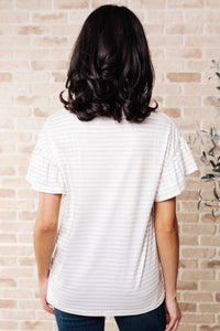 ONE ELEVEN NORTH Hand to Hold Lace Detail Striped Top