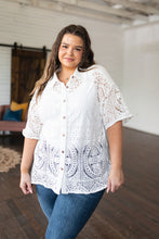 Load image into Gallery viewer, Very J Head in the Clouds Lace Button Down