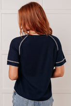 Load image into Gallery viewer, ONE ELEVEN NORTH Heartbreaker Waffle Knit Tee in Blue