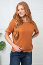 Load image into Gallery viewer, ONE ELEVEN NORTH Heartbreaker Waffle Knit Tee in Chestnut