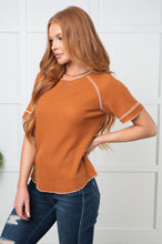 Load image into Gallery viewer, ONE ELEVEN NORTH Heartbreaker Waffle Knit Tee in Chestnut