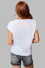 Load image into Gallery viewer, Open Knit Cap Sleeve Sweater Back