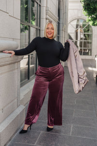 BiBi High Society Velvet Wide Leg Trousers