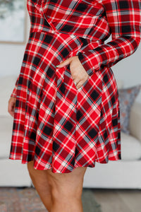 WHITE BIRCH Highland Long Sleeve Skort Dress