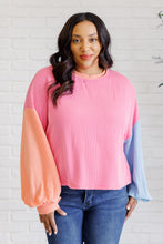 Load image into Gallery viewer, One Eleven North Hit Me With Your Best Shot Colorblock Top in Bright Pink