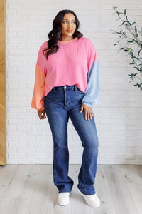 One Eleven North Hit Me With Your Best Shot Colorblock Top in Bright Pink