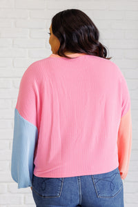 One Eleven North Hit Me With Your Best Shot Colorblock Top in Bright Pink