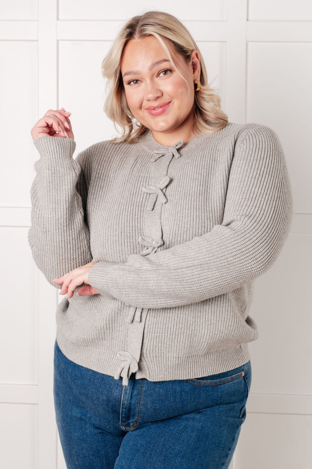 ONE ELEVEN NORTH I Don't Know Why Bow Front Cardigan