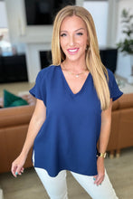 Load image into Gallery viewer, Andree By Unit Let Me Be Your Wings V-Neck Top in Navy