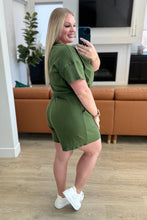 Load image into Gallery viewer, ZENANA Short Sleeve V-Neck Romper in Army Green
