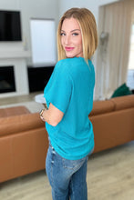 Load image into Gallery viewer, One Eleven North Trial and Error Textured V-Neck Blouse in Teal