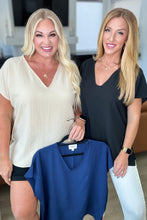 Load image into Gallery viewer, Andree By Unit Let Me Be Your Wings V-Neck Top in Navy