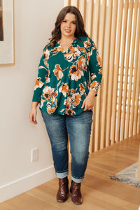 Sew In Love I Think Different Top in Teal Floral