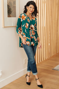 Sew In Love I Think Different Top in Teal Floral