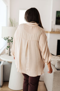 Andree By Unit In Your Thoughts Oversized Dolman Sleeve Top in Champagne