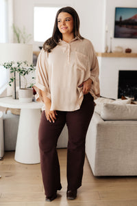 Andree By Unit In Your Thoughts Oversized Dolman Sleeve Top in Champagne
